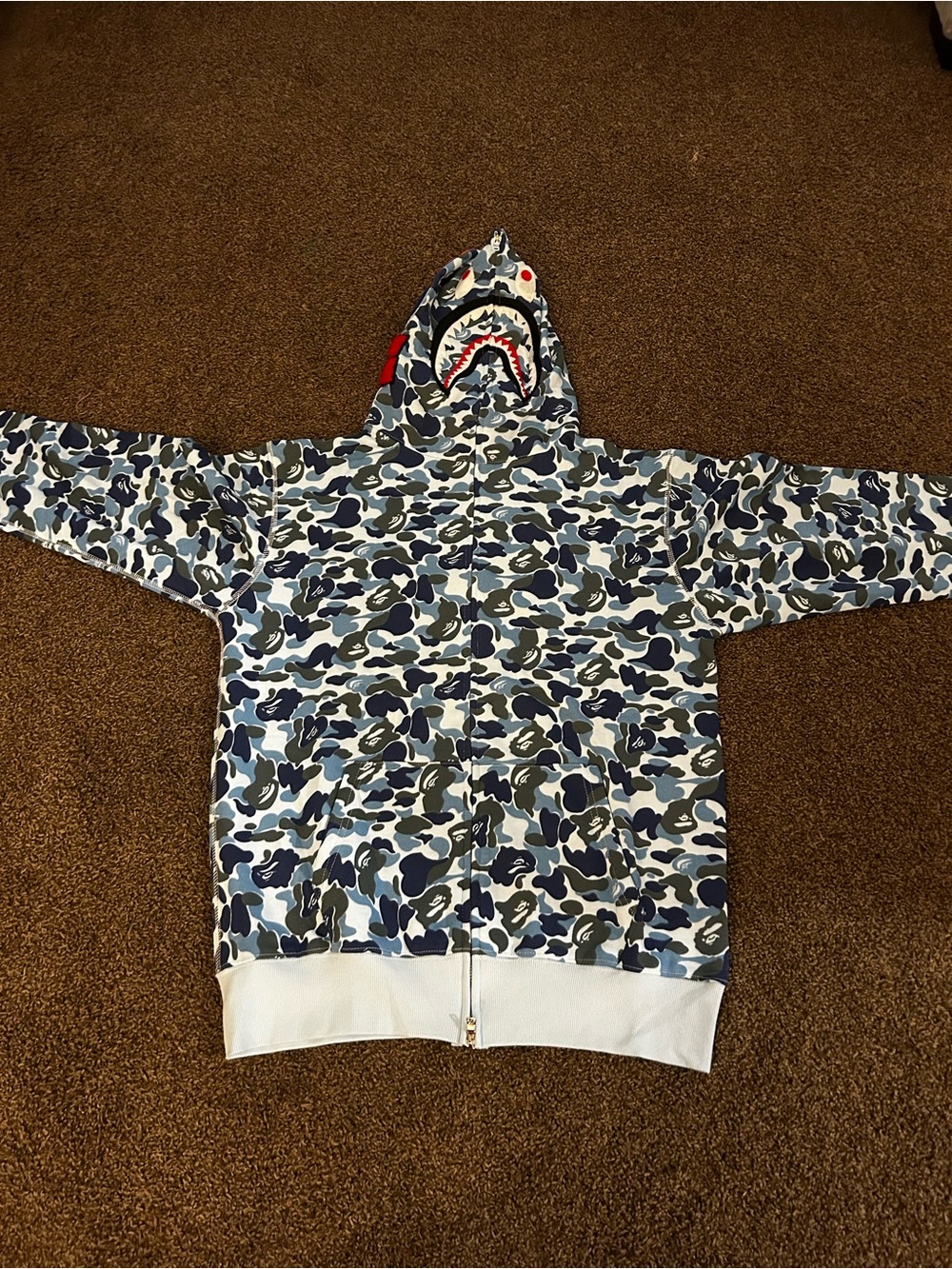 Bape Blue ABC Camo Full Zip Size XL